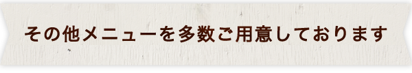 その他メニューを多数ご用意しております